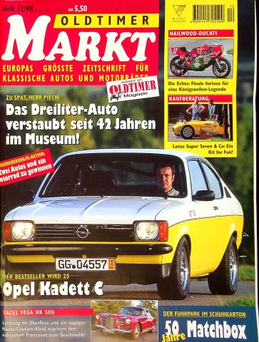 Deckblatt Oldtimer Markt (12/1998)